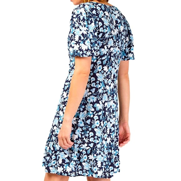 Jeanswest | Sonia V Neck Dress | Blue Floral Print | Size 12 | NWT - Picture 3 of 14